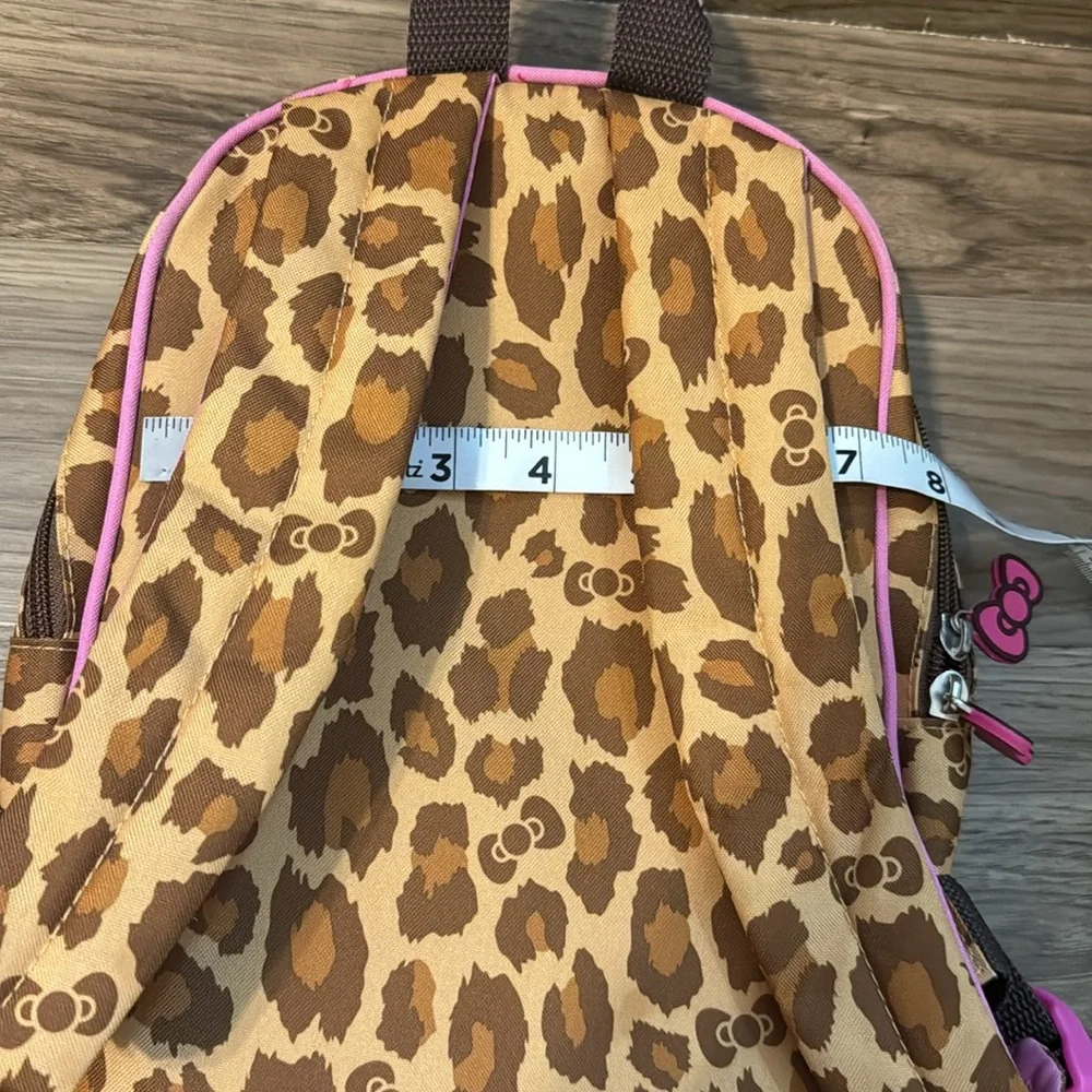 Hello Kitty 2014 Sanrio Mini Leopard Pink Brown Tan Bows Coated Canvas Bag
